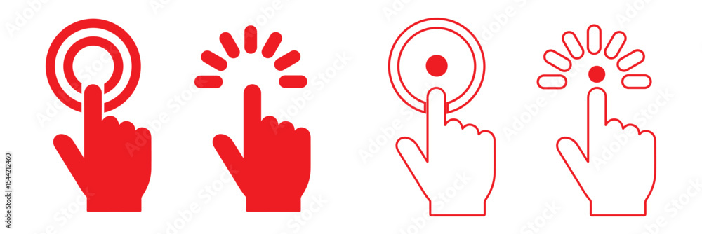 Poster hand click icon vector. pointer sign and symbol. hand cursor icon