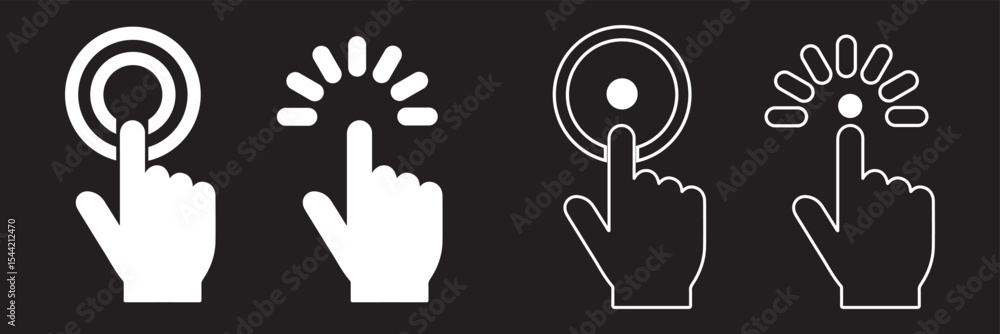Poster hand click icon vector. pointer sign and symbol. hand cursor icon