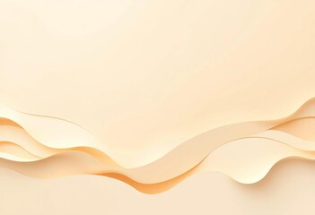 Elegant beige wave paper cut background, dynamic abstract design, beige, off-white