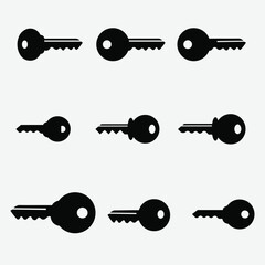 key icon isolated on white background. vector illustration