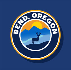 silhouette of mountain view in bend city oregon