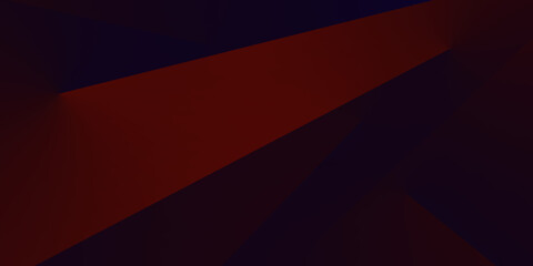 Black dark blue red burgundy abstract geometric background. Line stripe triangle angle 3d diagonal. Color gradient. Metallic.Template. Design. Wide banner.