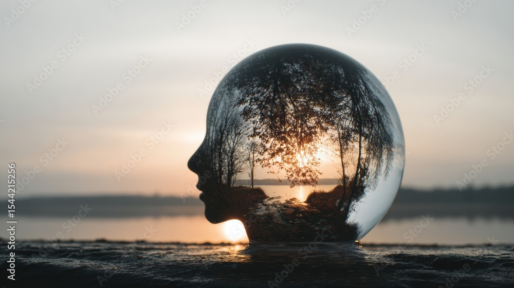 Poster Exploring Cognitive Distortions Through Reframing Techniques and Self-Reflection in a Serene Natural Setting