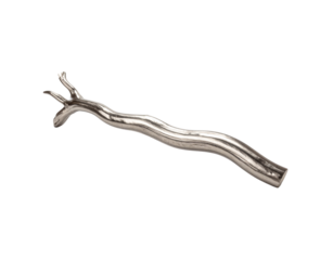 Polished Silver Branch Sculpture Abstract Modern Swirling Textured.