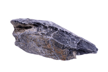 Gray and black granite rocks from natural mountains close-up isolated on white background-clipping path