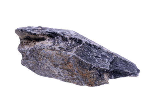 Gray and black granite rocks from natural mountains close-up isolated on white background-clipping path