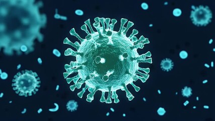 Microscopic view of a dangerous virus - Powered by Adobe