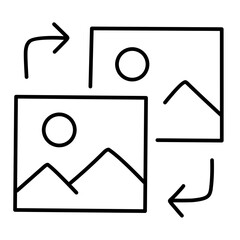 Photo edit line vector