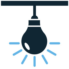 Light bulb in building icon vector, representing illumination, ideas, and energy efficiency in architecture. Ideal for smart homes, eco-friendly buildings, and innovative design.