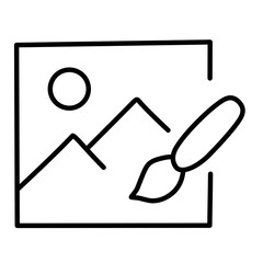 Photo edit line vector