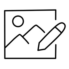 Photo edit line vector