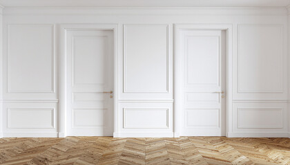 Empty space in a modern house with white walls.