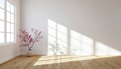 Empty space in a modern house with white walls.