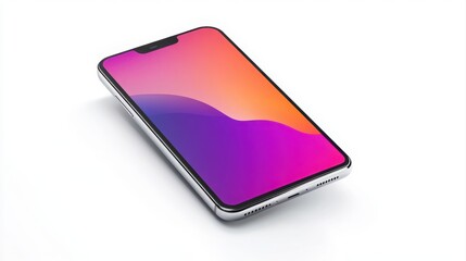 Realistic smartphone mockup. Mobile phone vector with isolated on white background. Device front view. 3D mobile phone with shadow. Realistic, high quality smart phone mockup for ui ux presentation.