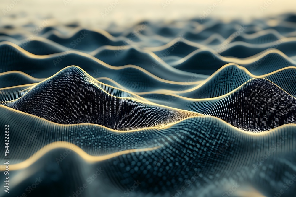 Poster abstract blue and gold wave pattern background with flowing lines and dynamic texture
