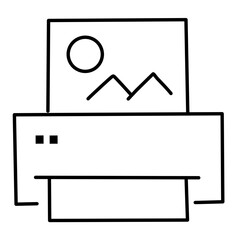 Upload Photo line vector