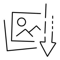 Upload Photo line vector