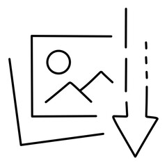 Upload Photo line vector