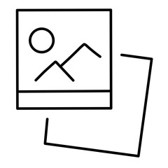 Upload Photo line vector