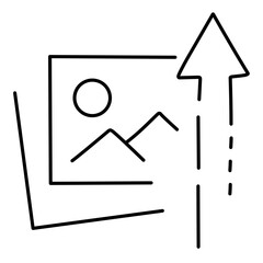 Upload Photo line vector