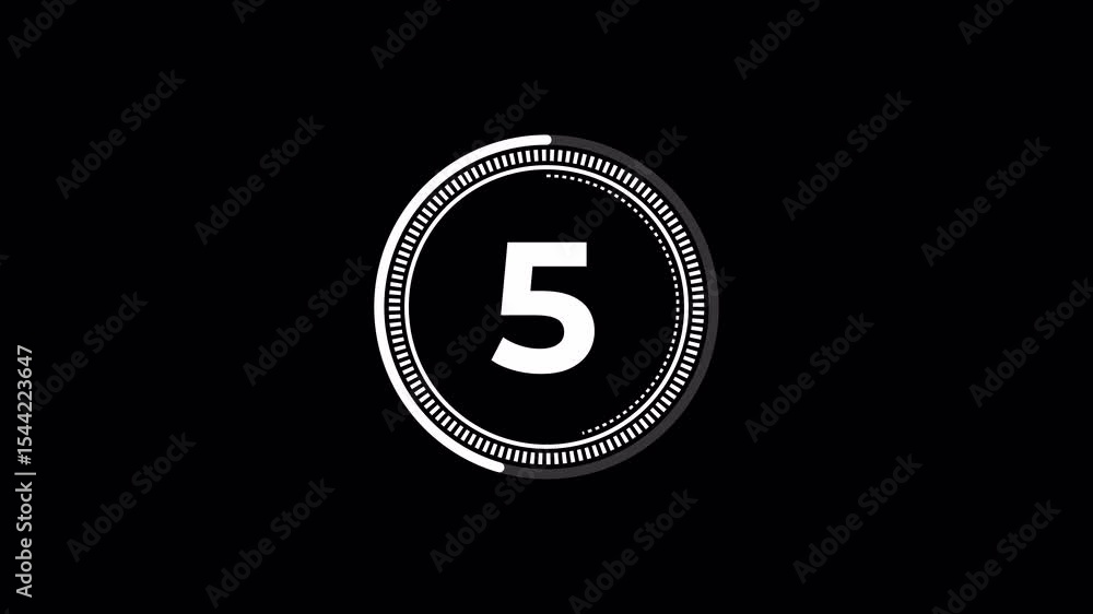 Fototapete simple countdown timer animation on transparent background. countdown animation from 10 sec to 0 sec