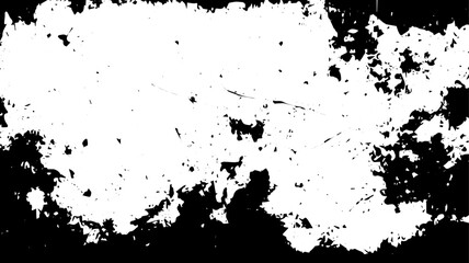 Grunge Scratch Texture Background, Black and White Distressed Splatter Edge Overlay