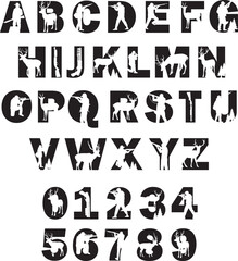 Hunting Alphabet, Hunting Font , Deer Hunter Letters, Wildlife animals font, Nature Hunt Alphabet