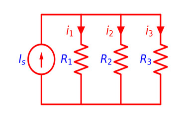 Parallel Resistors  Circuit Diagram Electronics illustration for various educational projects school 