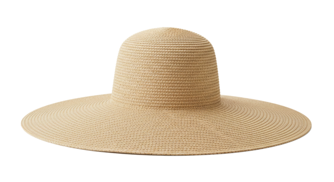 Shop stylish women's sun hat wide brim straw hat for summer beach vacation and sun protection needs on transparent background