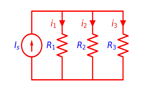 Parallel Resistors  Circuit Diagram Electronics illustration for various educational projects school 