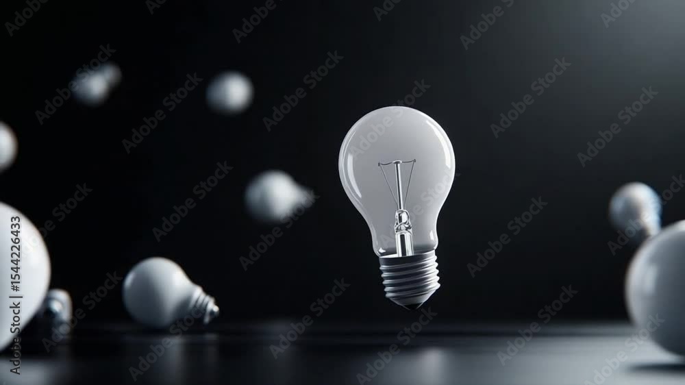 Poster light bulbs inspiration: a collection of illuminated light bulb stands out against a backdrop of mut