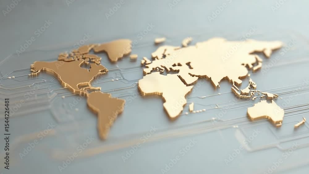 Poster golden world map: a stunning golden world map, meticulously crafted to embody the essence of global 