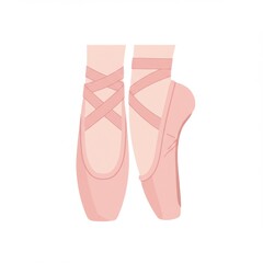 Fototapeta premium Pink Ballet Pointe Shoes Illustration