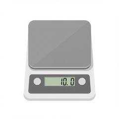 Gray Digital Kitchen Scale on White Background