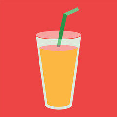 smoothie glass of orange juice vector
