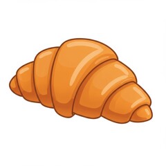 Golden Brown Croissant Pastry on White Background