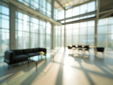 Modern airport lounge with empty chairs, a glass table, and large windows, showcasing contemporary interior design