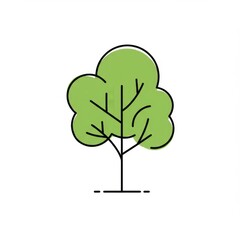 Simple Green Tree Illustration