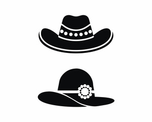 Cowboy hat icon silhouette vector illustration