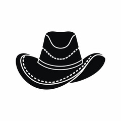 Cowboy hat icon silhouette vector illustration