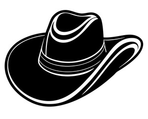 Cowboy hat silhouette vector illustration