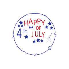 America's Day greeting card vector illustration of a card sent as a form of celebration and appreciation for American independence