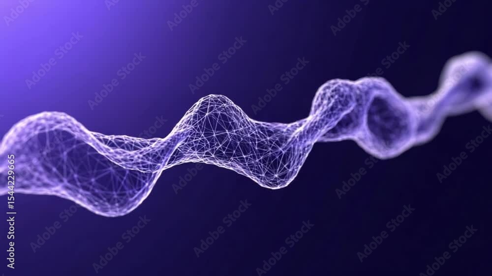 Aufkleber translucent waveform: an abstract render of a waveform in shades of purple, translucent and flowing 