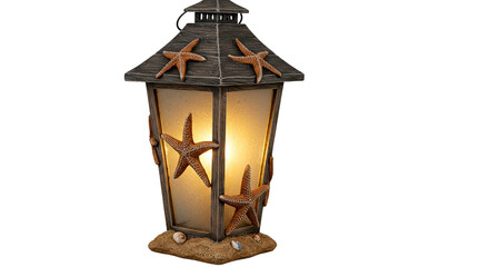 Decorative starfish lantern coastal themed lighting beach house decor nautical table lamp summer...