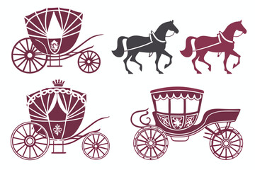 Horse Carriage silhouette vector illustration
