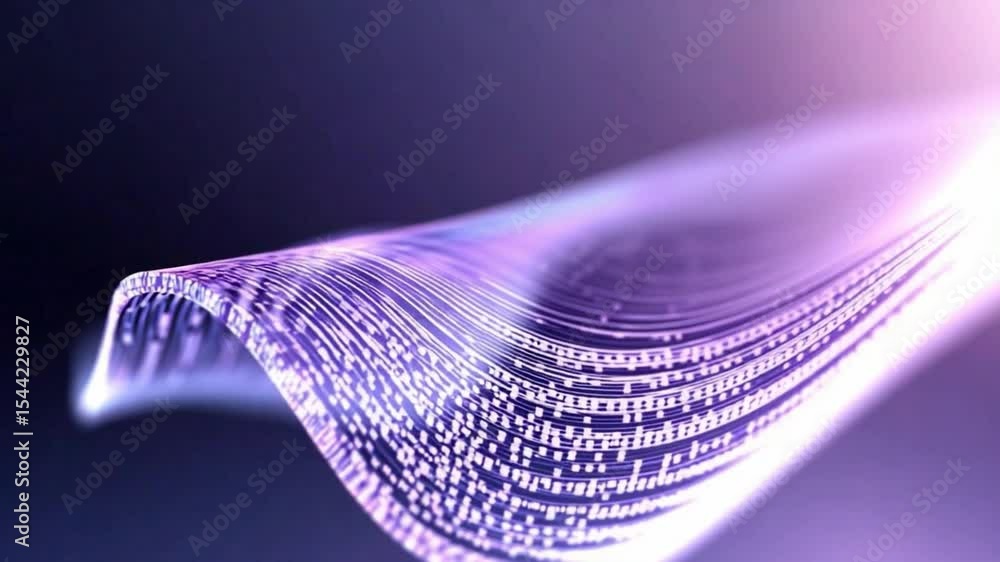 Poster Data Stream: A visually stunning representation of a data stream, depicted through an artistic arrangement of glowing lines and particles, suggesting digital flow.