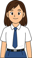 A teenage girl wearing a junior high school uniform