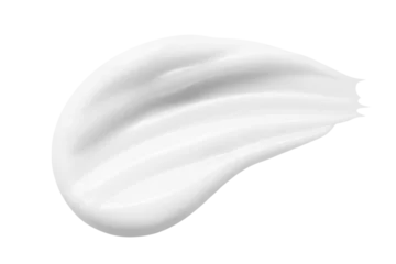 White cosmetic cream texture swatch. Lotion smear isolated on transparent background. Creamy skin care product texture © Kat Ka