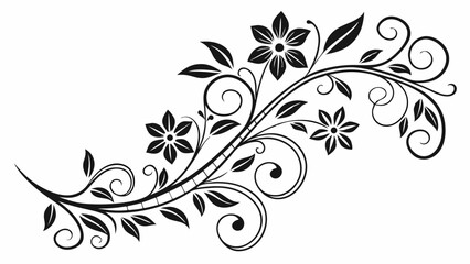 Ornate Floral Design with Swirls and Leaves.