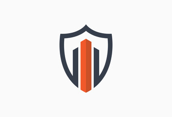 Real Estate Building Security Protection logo design template